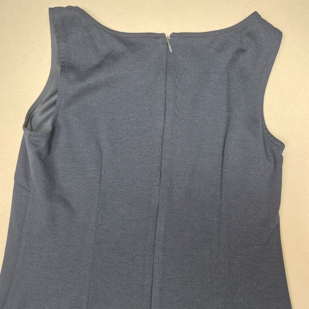 Banana Republic Bodycon Midi Dress Blue/Green Sz 2 Round Neck Zip 80's VINTAGE - Picture 4 of 7